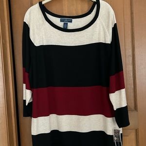 NWT KAREN SCOTT WOMAN STRIPPED SWEATER SIZE 1 X
